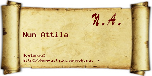 Nun Attila névjegykártya